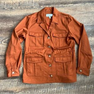 Derek Lam 10 Crosby Alison Utility‎ Shacket Jacket Cinnamon Size 6 Drawstring